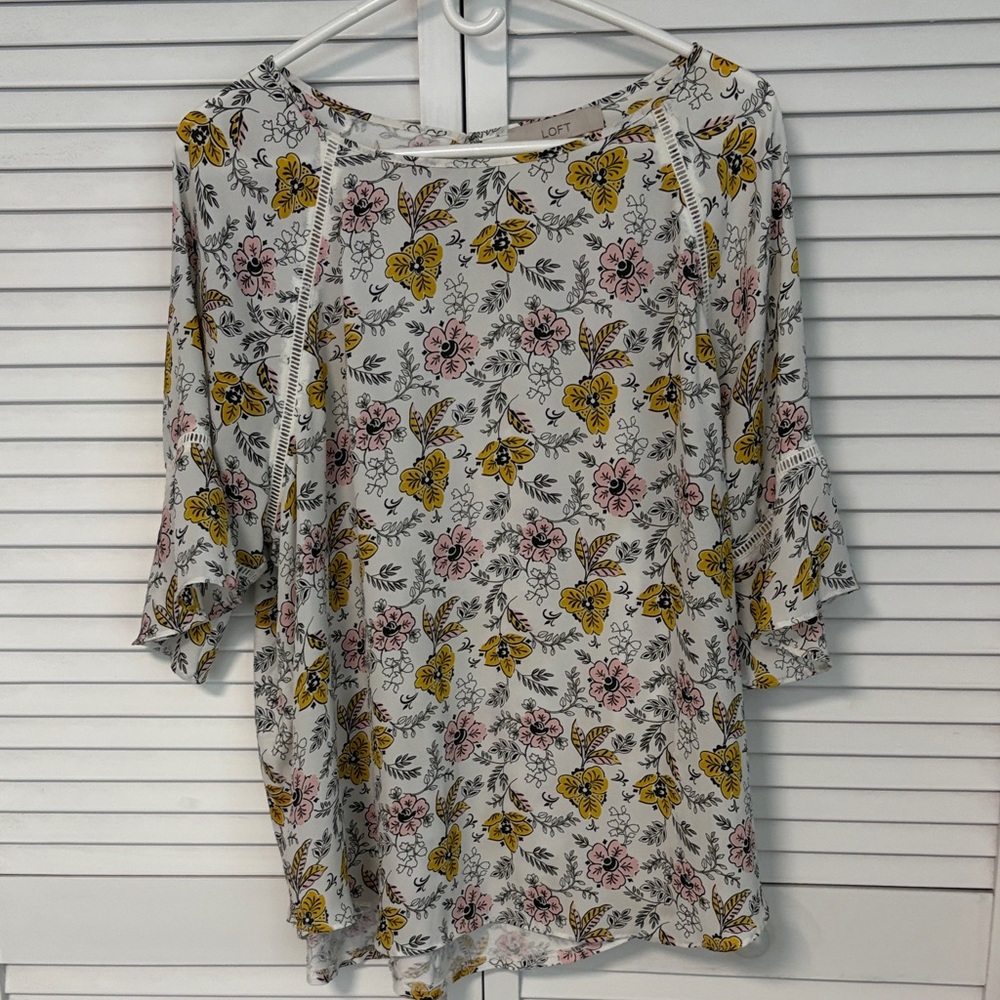 Loft Floral Print Women's Top XL